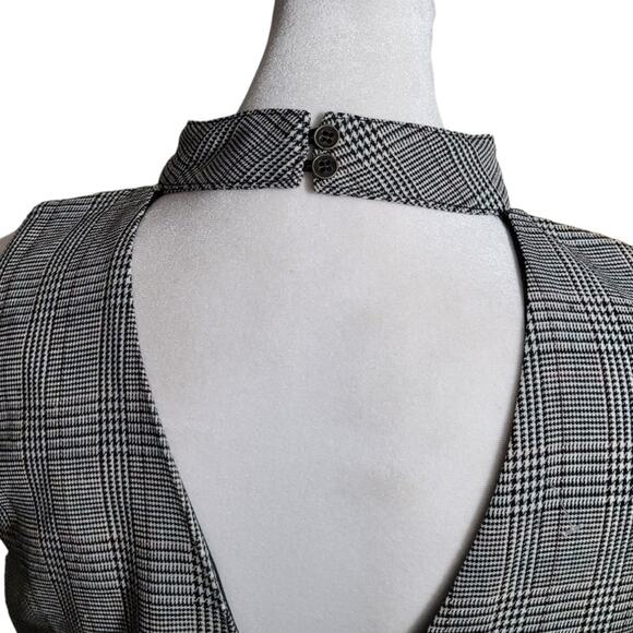 NWT Hem Thread Plaid Choker Dress Sm Preppy Collared Cutout Style Academia Core - Picture 4 of 10